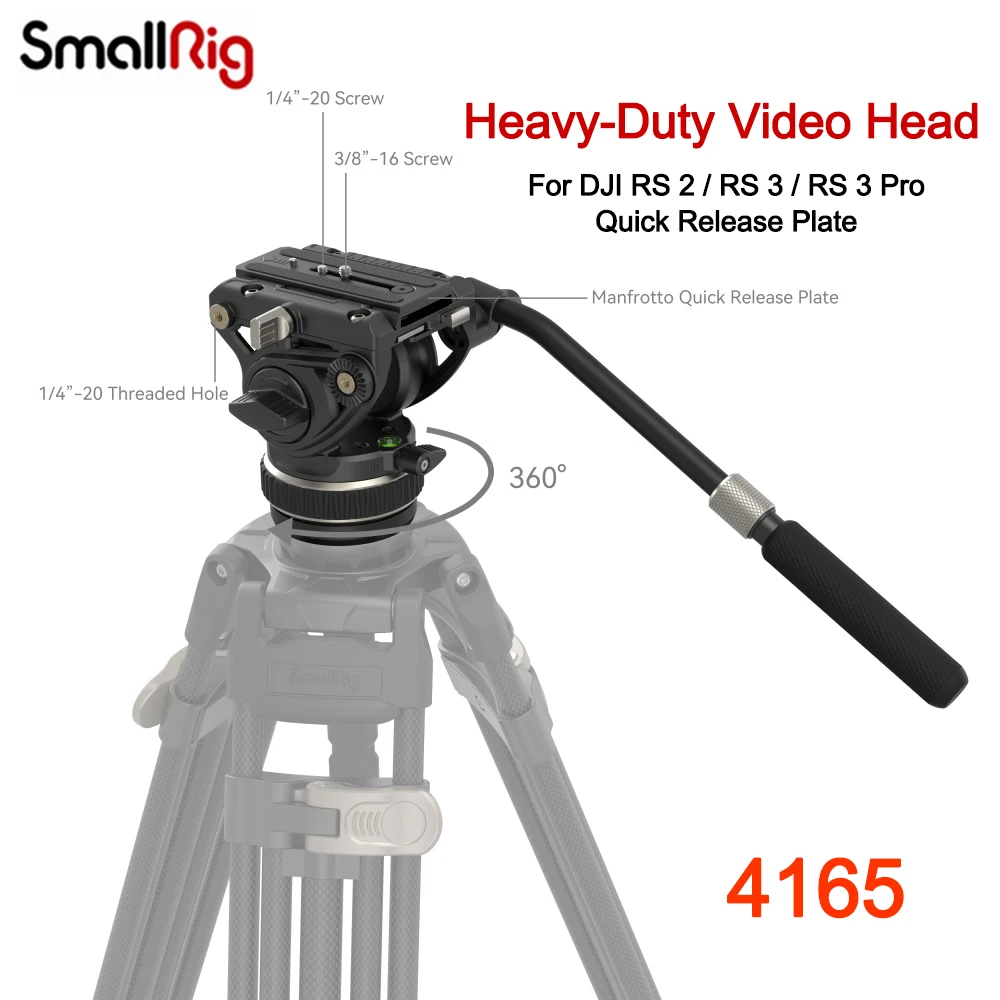 

Сверхмощная видеоголовка SmallRig, профессиональная Жидкостная головка, совместимая с DJI RS 2 / RS 3 / RS 3 Pro, БЫСТРОРАЗЪЕМНАЯ пластина DH10 4165