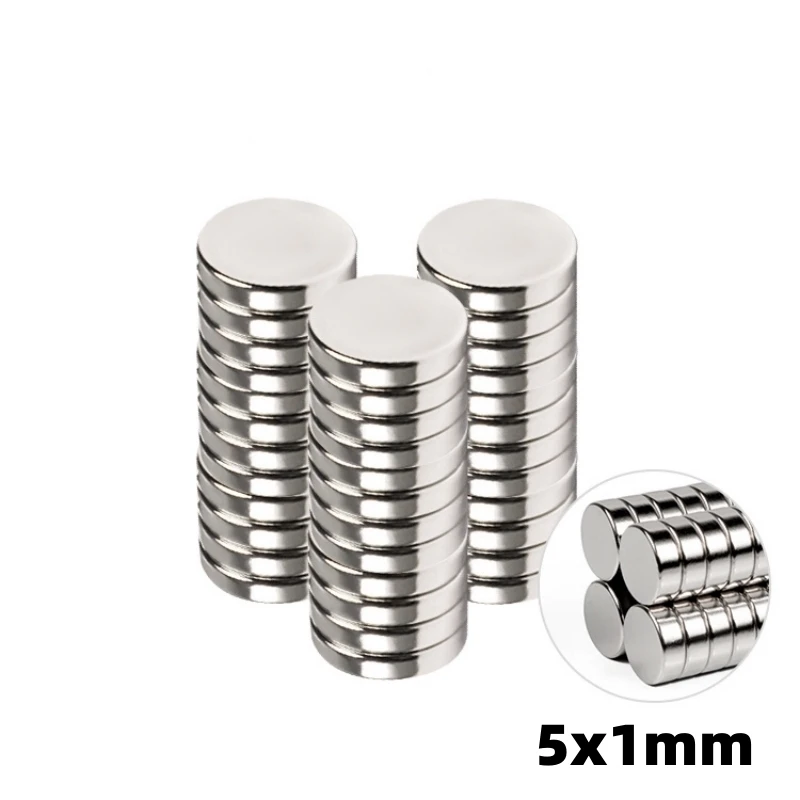 

10-2000pcs 5x1 mm Strong Neodymium Magnets 5mm x 1mm N35 NdFeB Round Super Powerful Strong Permanent Magnetic imanes Disc 5x1mm