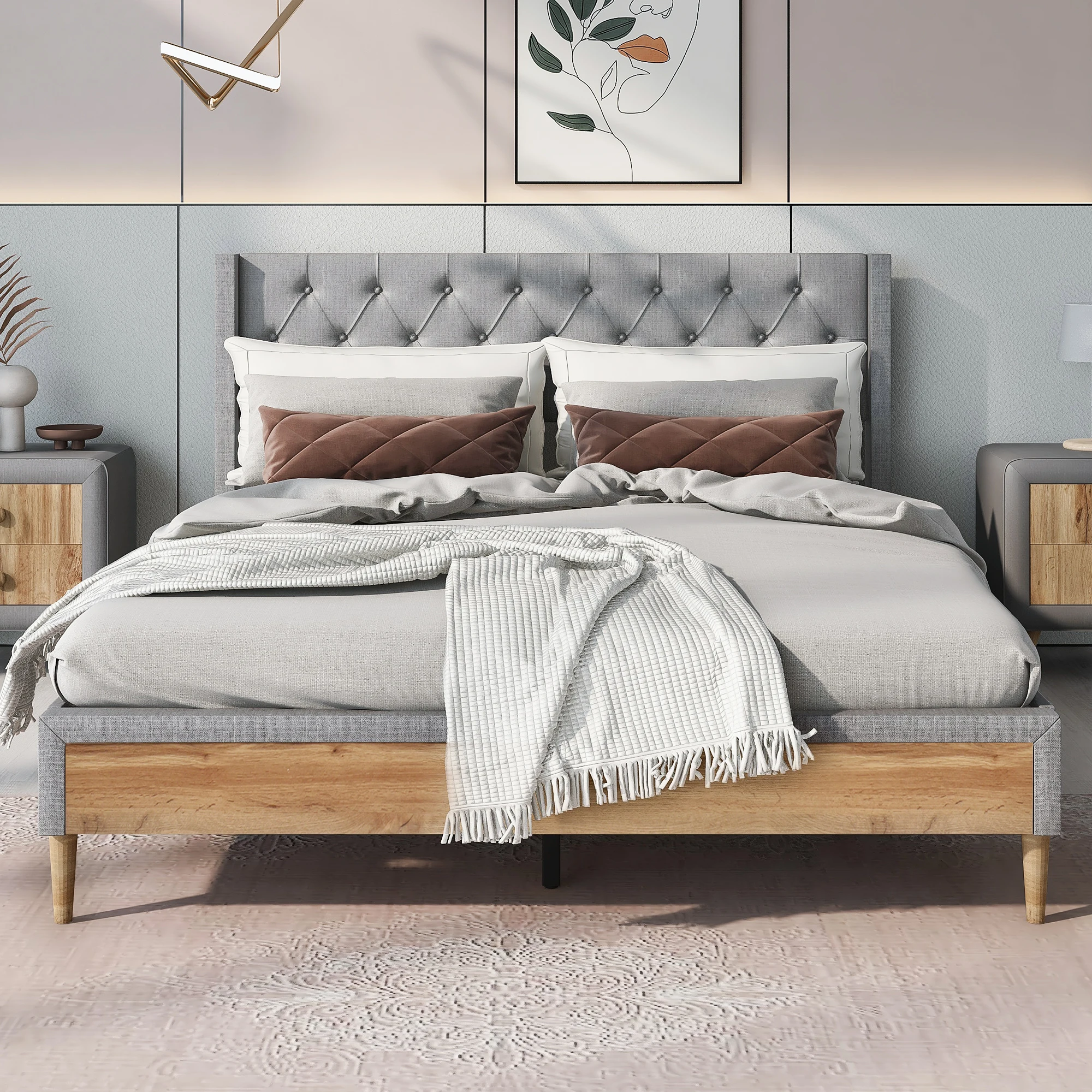With Wooden Slats