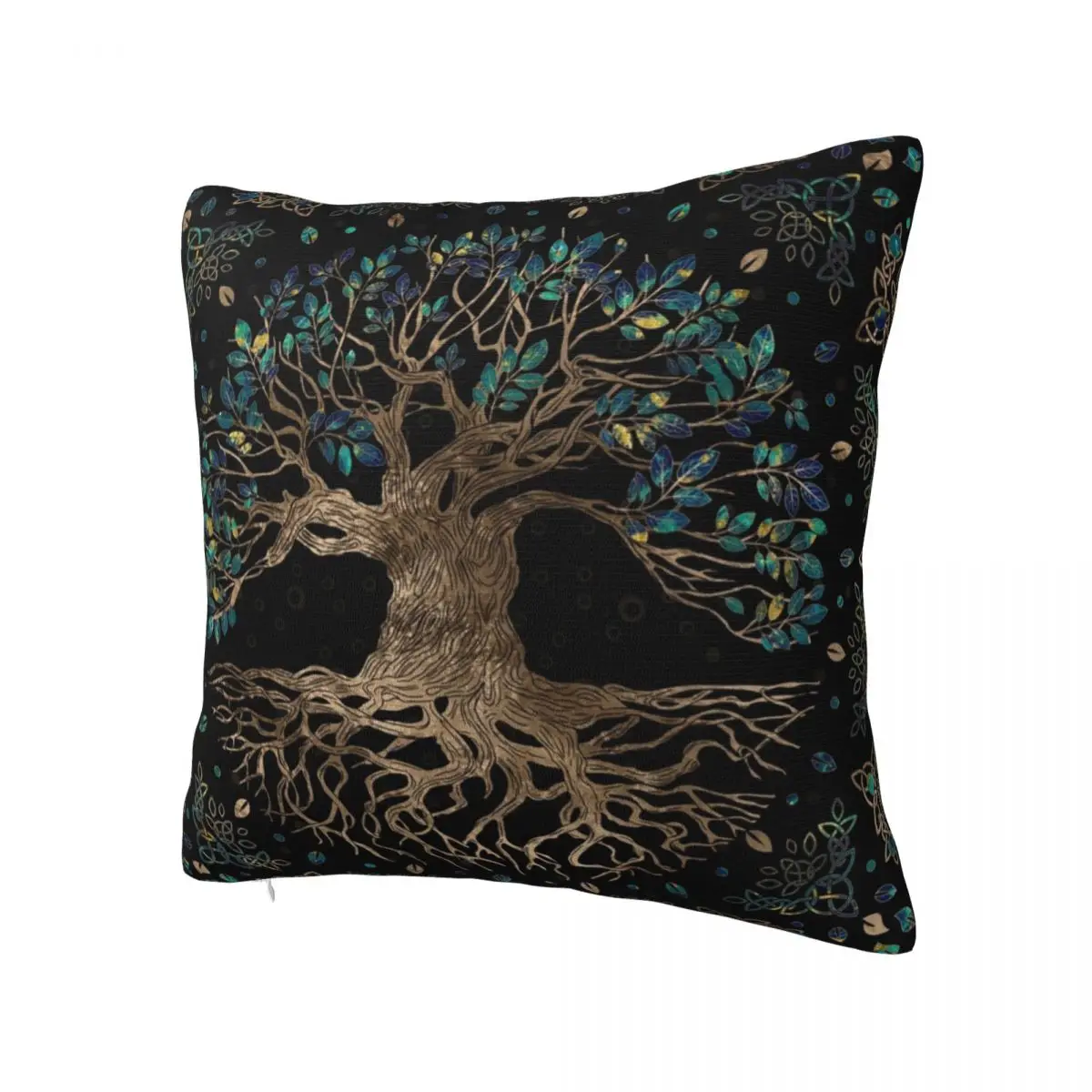 

Tree Of Life Golden Marble Pillowcase Printed Polyester Cushion Cover Decoration Yggdrasil Pillow Case Cover Home Square 45*45cm