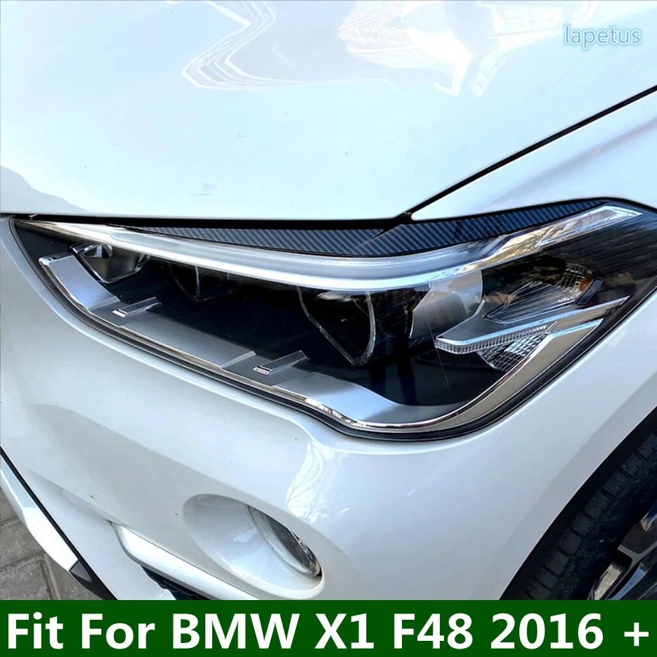 

Front Headlight Cover Head Lights Lamps Eyelid Eyebrow Cover Trim For BMW X1 F48 2016 - 2021 HeadLamp Eyebrow Strips Accessories