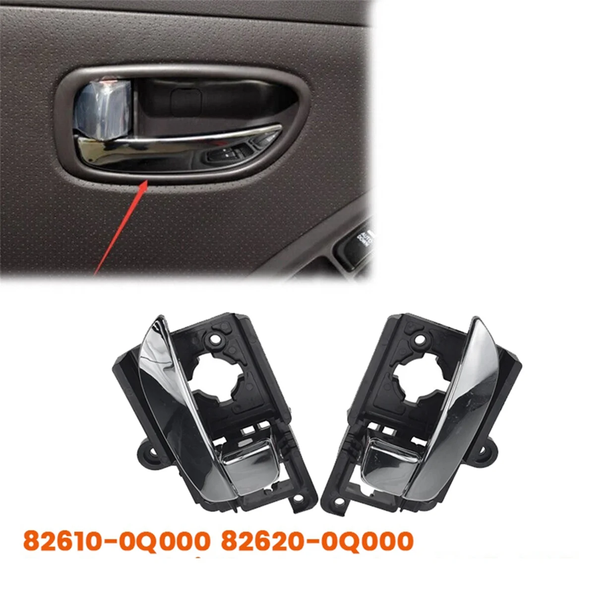 Внутренняя дверная ручка хромированная отделка в сборе 82610-0Q000 82620-0Q000 для Hyundai Elantra