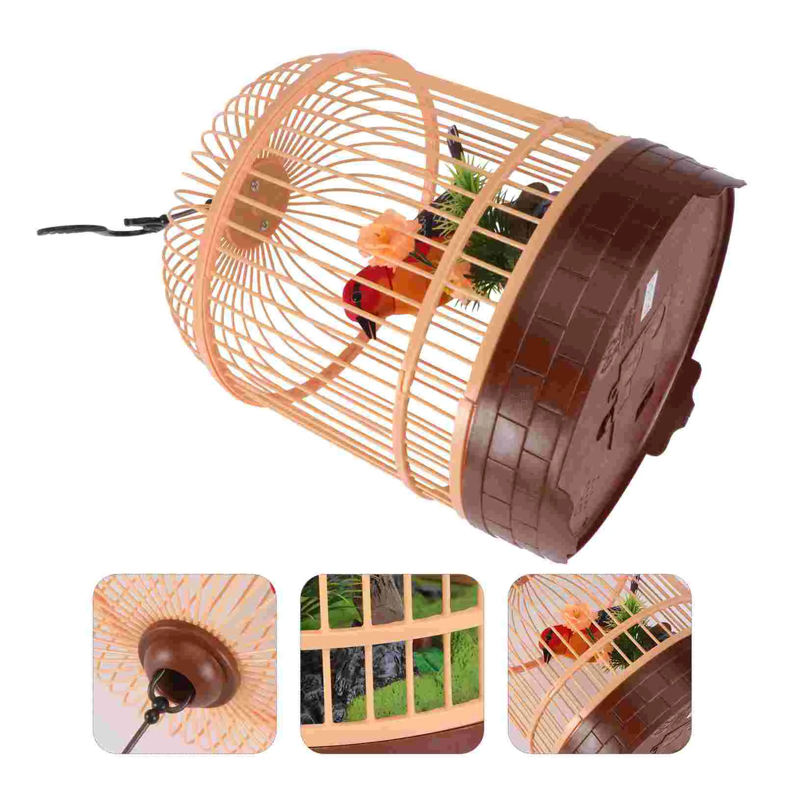 

Sound Activated Bird Voice Control Birdcage Toy Artificial Branches Inductive Parrot