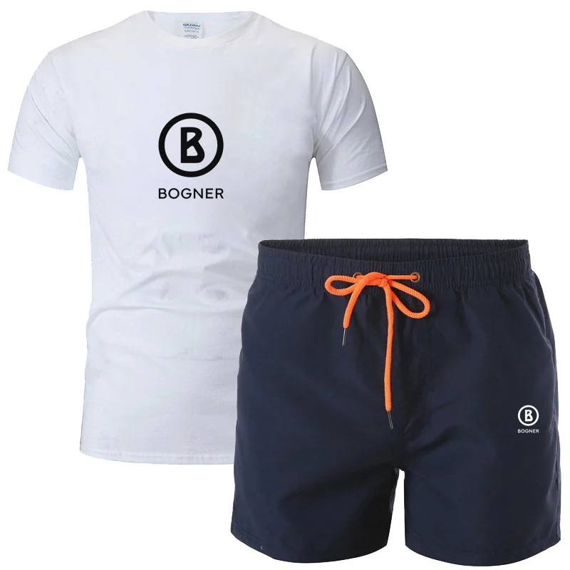 

2023 BOGNER Cotton short sleeved men's summer new sports suit T-shirt loose half sleeve