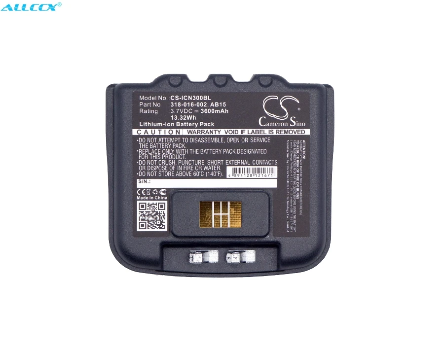 

Аккумулятор Cameron Sino 3600 мАч 318-016-001, 318-016-002, AB15, AB16, AB9 для Intermec CN3, CN3E, CN4, CN4E