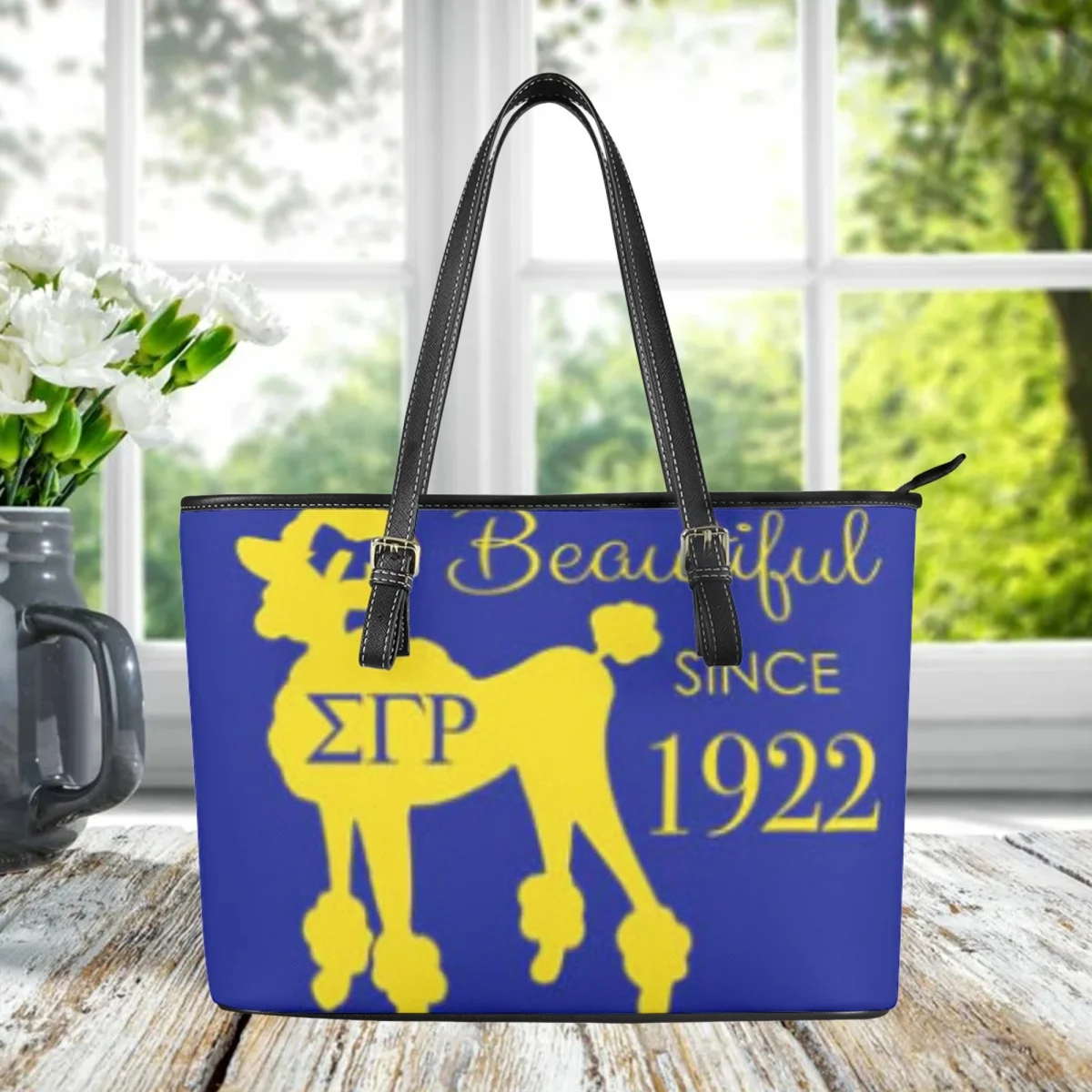 

1922 Sigma Gamma Rho Fraternity Gift Cross Body Bag Fashion Elegant Women Top Handle Totes Poodle Pattern Shoulder Bags Female