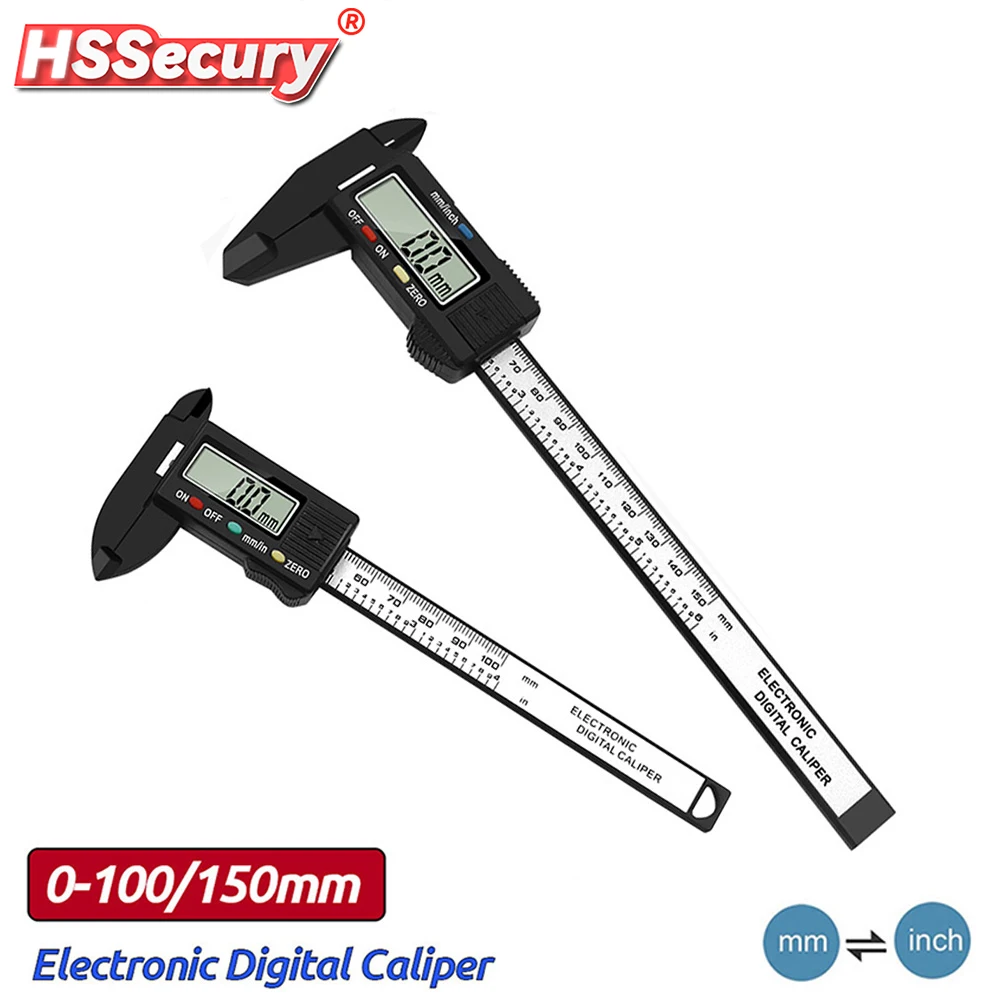 

LED Digital Caliper 150mm 6inch Carbon Fiber Electronic Vernier Caliper with 2mode Gauge Micrometer Digital Ruler Measuring Tool