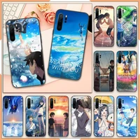 weather child japanese anime phone case for huawei honor mate 10 20 30 40 i 9 8 pro x lite p smart 2019 y5 2018 nova 5t