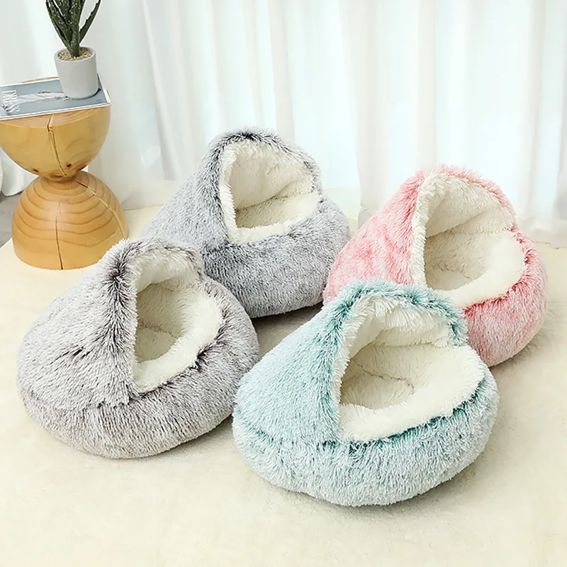 

Winter Warm Cat Bed Dog House Plush Pet Litter Cat Nest Dog Beds Deep Sleep Dog Litter Cat House for Cats and Small Dogs