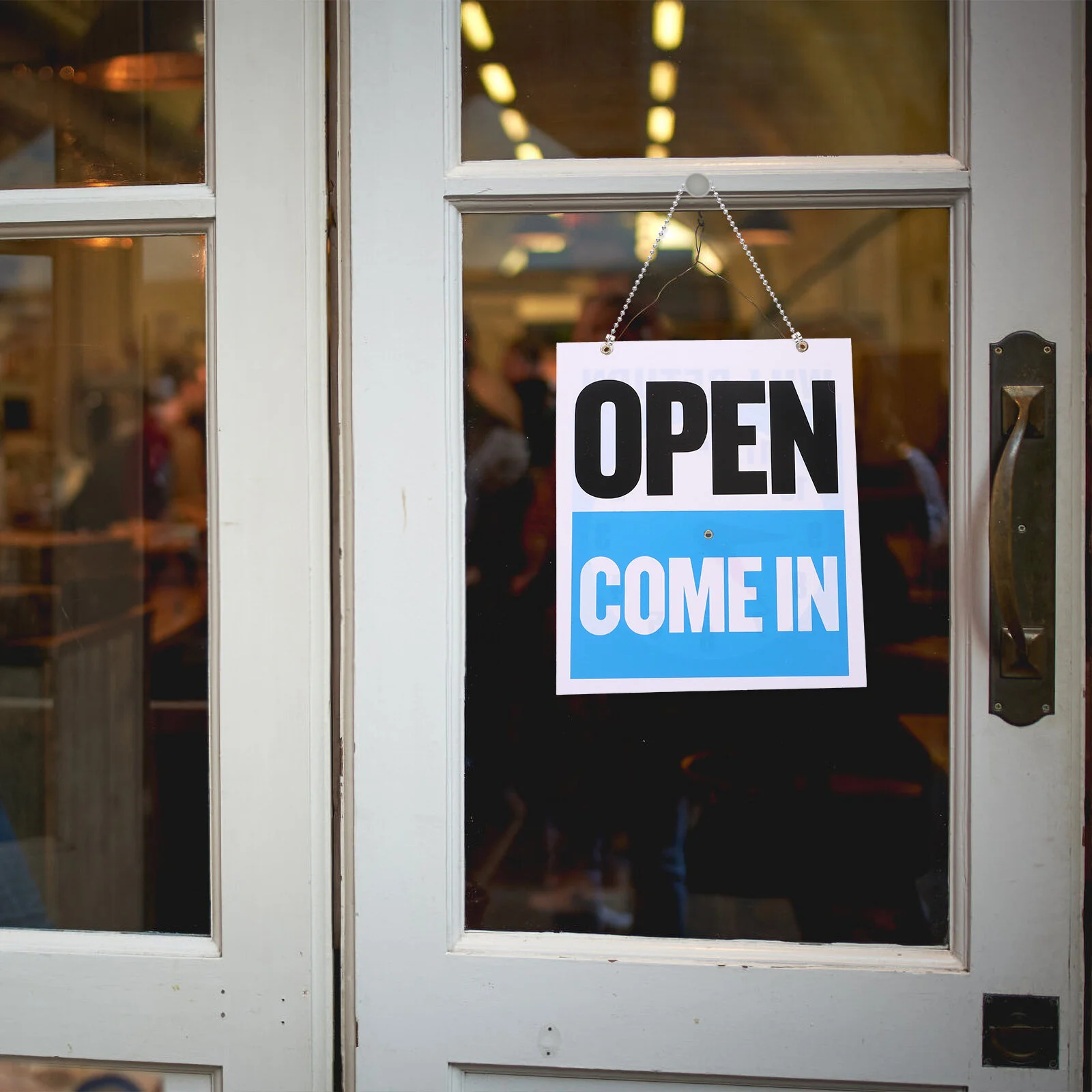 

Clock Will Return Open Sign Come In Sign with Hanging Lanyard Double- Sided Business Door Sign for Retail Bars Salon Shop