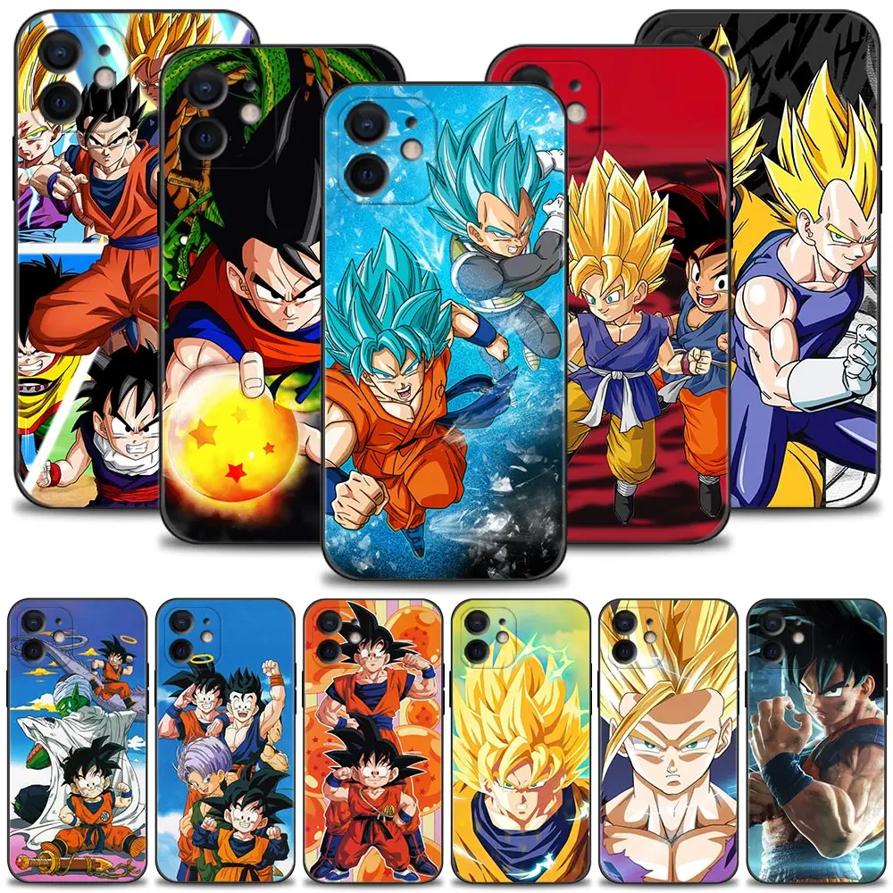 

Phone Case for iPhone 13 11 12 Pro Max XR X 8 7 6 6S Plus XS 13mini SE 5 5S 12mini Cover Dragon Ball Cartoon Son Goku Goten