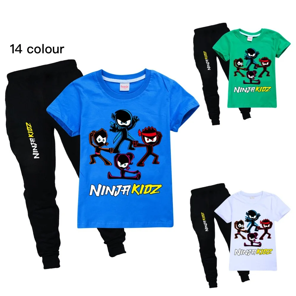 

NINJA KIDZ Summer Baby Clothes Pajamas Set Boys Pyjamas Kids Sleepwear Cotton Nightwear Children's Indoor Clothing loungePijamas