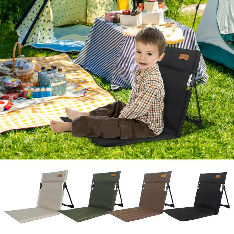 

Beach Portable Folding Chair, Outdoor Camping Picnic Barbecue Chair, Lawn Cushion Back Chair, For Park Balcony Room Windowsills