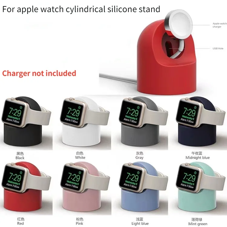 Supporto Per Caricabatterie In Silicone Per Apple Watch Series 7 6 5 4 3 2 Se Staffa Iwatch Night Dock Supporto Da Tavolo Di Ricarica