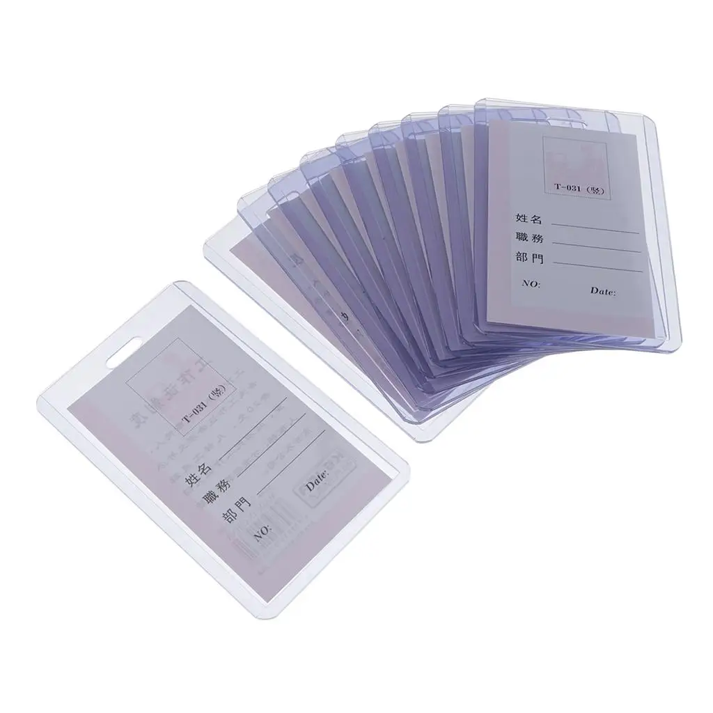 

10-pack Transparent PVC ID Card Holders Pouch Waterproof ECO & Safe DURABLE