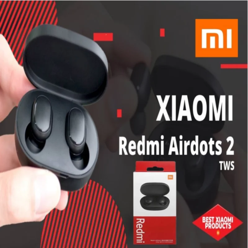 Xiaomi Redmi Airdots 2 Bluetooth Earphones Sport Music Gaming Outdoor Mini Wireless Headset with Mic Headphones In Ear Earbuds