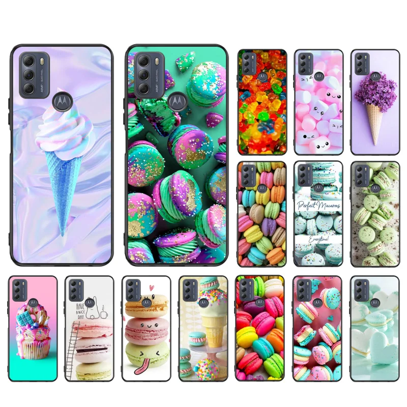 

IceCream Macaron Candy PhoneCase for Motorola Moto Edge 20 Pro Edge 20 Lite E7 Power E40 E20 One Action G10 G Play G8 G9 G60 G50