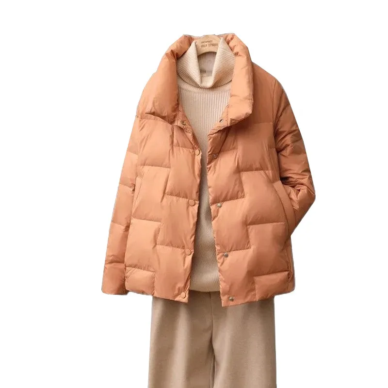 

Зимние женские парки, пальто, новинка 2023, модная женская теплая короткая пуховая куртка со стоячим воротником, Повседневная Свободная Женская верхняя одежда G2690