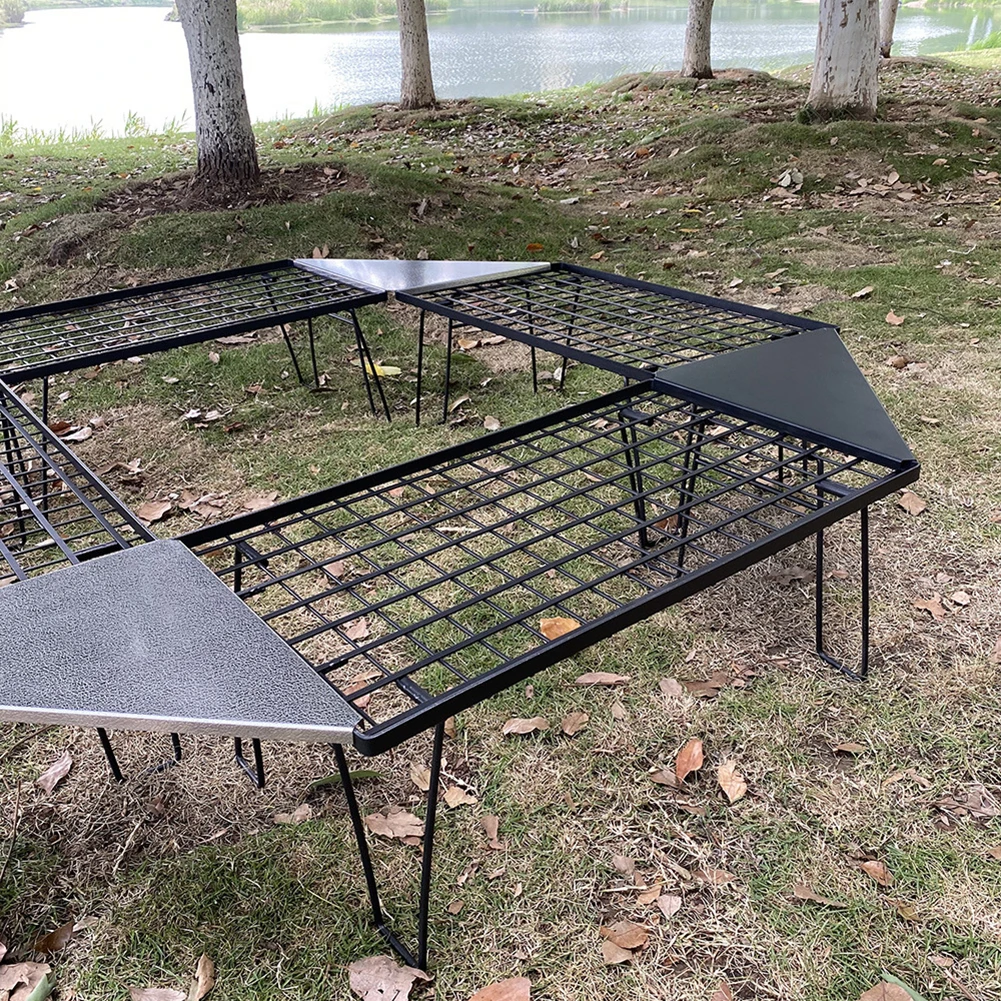 

Stainless Steel Triangle Board Outdoor Folding Mesh Table Corner Connector Plate BBQ Picnic Flatware Accessories