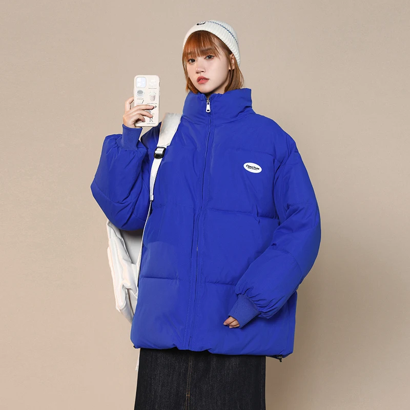 Winter Jackets Women Parkas 2022 New Snowsuit Fashion Long Sleeves Loose Korean Coats Solid Casual Female Bread Clothes