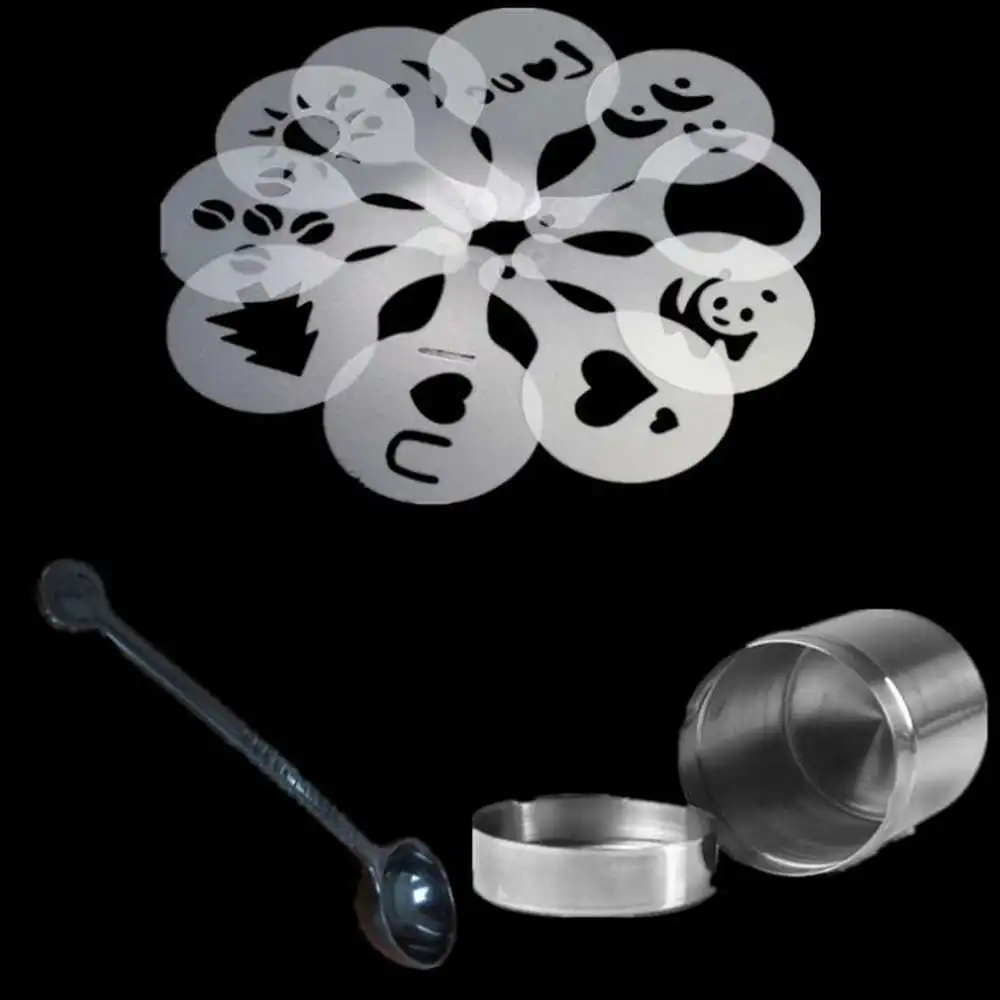 

16 шт., трафареты для кофе, какао-порошка