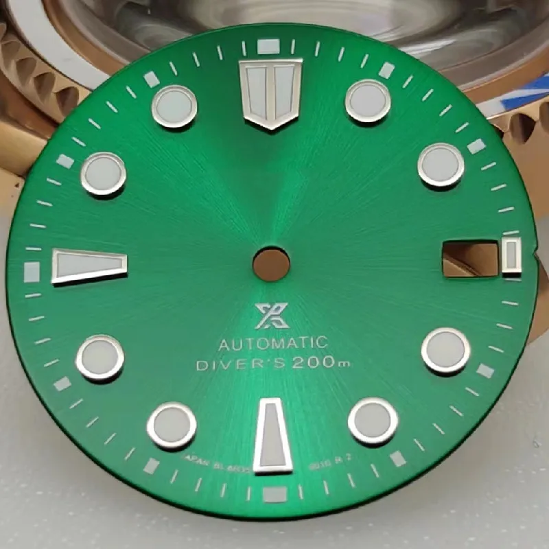 NH35 Mechanical Dial 28.5mm Diving Surface C3 Strong Green Luminous Dial Suitable For NH35/NH36 Movement Watch Accessories enlarge