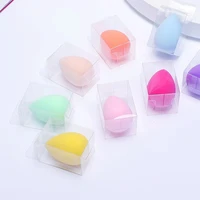 100pcs custom logo makeup sponge with clear pvc box makeup cosmetic puff powder blender puff for beauty accessories maquillage