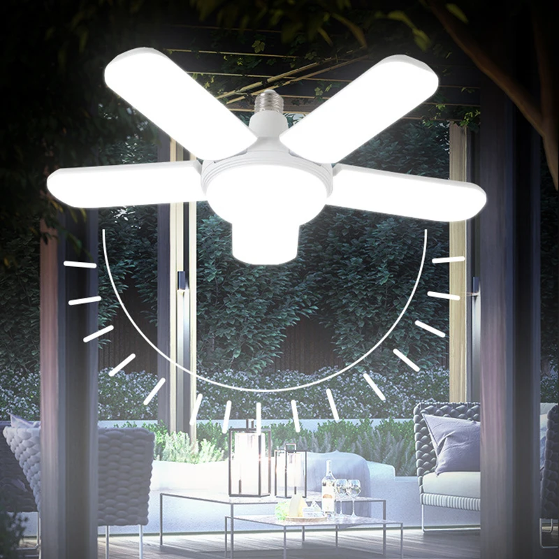

LED Garage Light LED Bulb E27 Fan Blade Lamp Foldable Led Light Bulb Adjustable Led Lamp Industrial Home Ceiling Garage Lighting