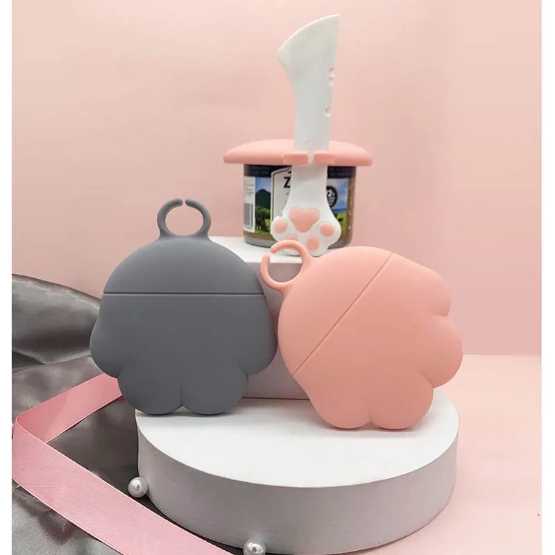 

Portable Silicone 2in1 Food Sealer Spoon Cute Can Opener Cat Paw Fresh-keeping Dog Cat Canned Lid Pet Food Cover Dog Accessories