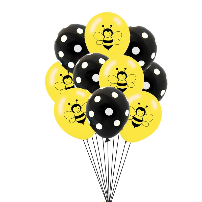 

12inch 10/15pcs Bee Latex Balloons Bee Printed Confetti Latex Balloon for Bee Theme Kids Favor Toy Birthday Baby Shower Supplies