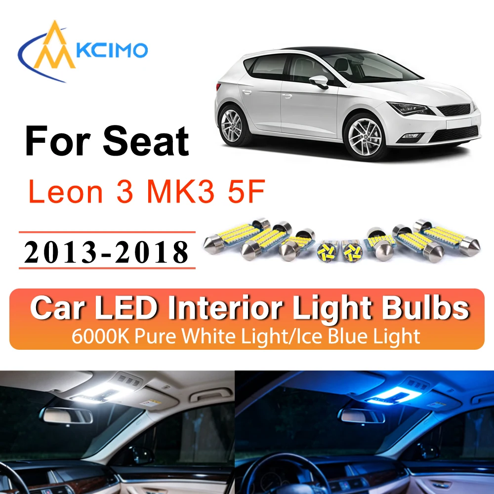 Фото Комплект светодиодного освещения салона без проводки для Seat Leon 3 MK3 5F 2013-2018, автомобильная лампа для освещения ног, подсветка приборной панели, автоаксессуары №1
