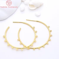 23484pcs 40mm 24k gold color brass round with hanging hole earrings hoop high quality diy jewelry making findings