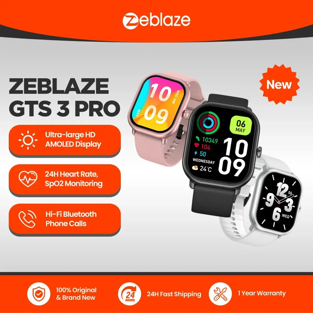 Zeblaze-reloj inteligente GTS 3 Pro, dispositivo con Pantalla AMOLED HD...