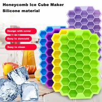 1pc honeycomb silicone ice cube trays reusable silicone ice cube mold ice cube maker with removable lids for summer cocktail