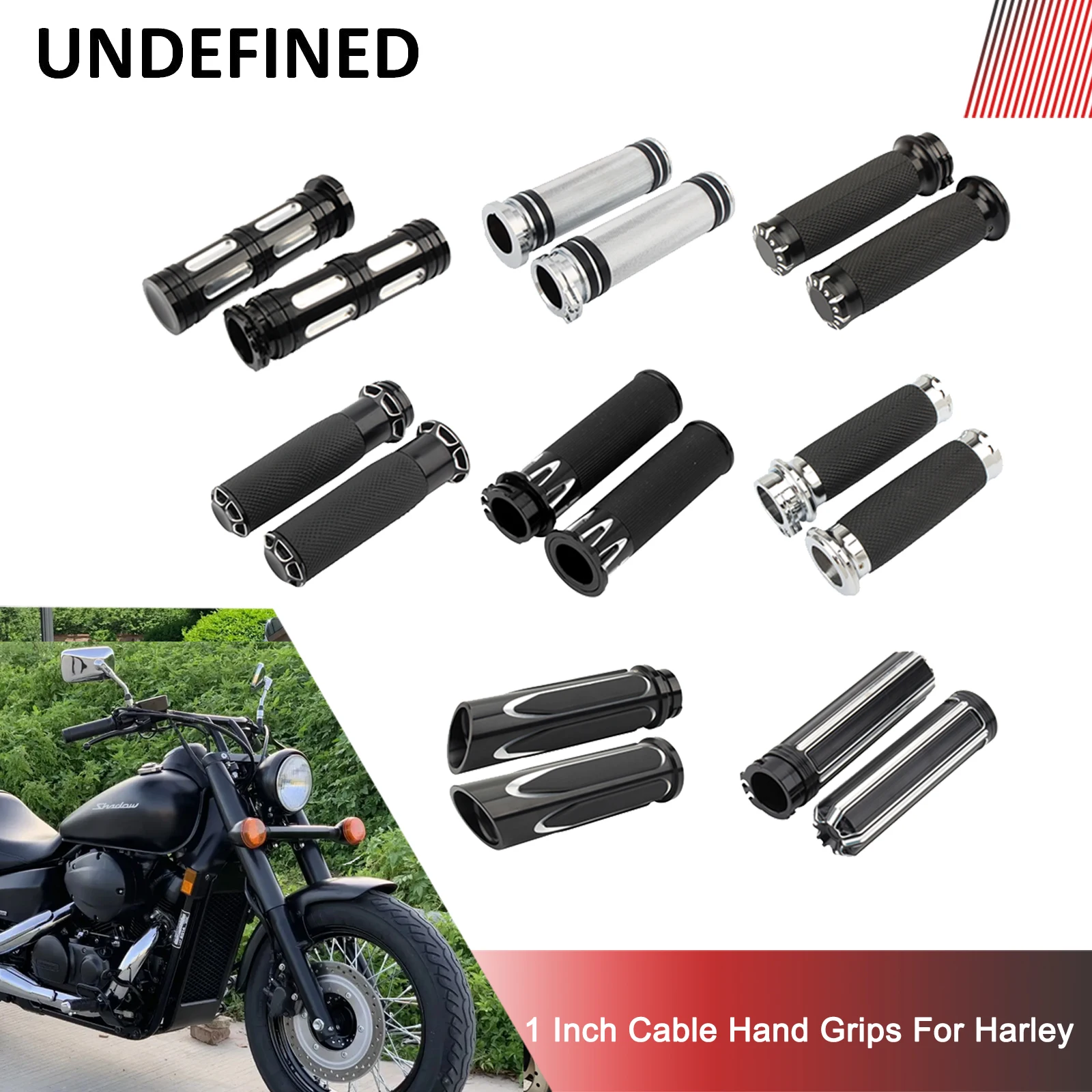 

1"25MM Motorcycle Hand Grips for Harley Black Cable Handle Bar Grip Fit Sportster 883 1200 Touring Dyna Softail Slim Fatboy VRSC