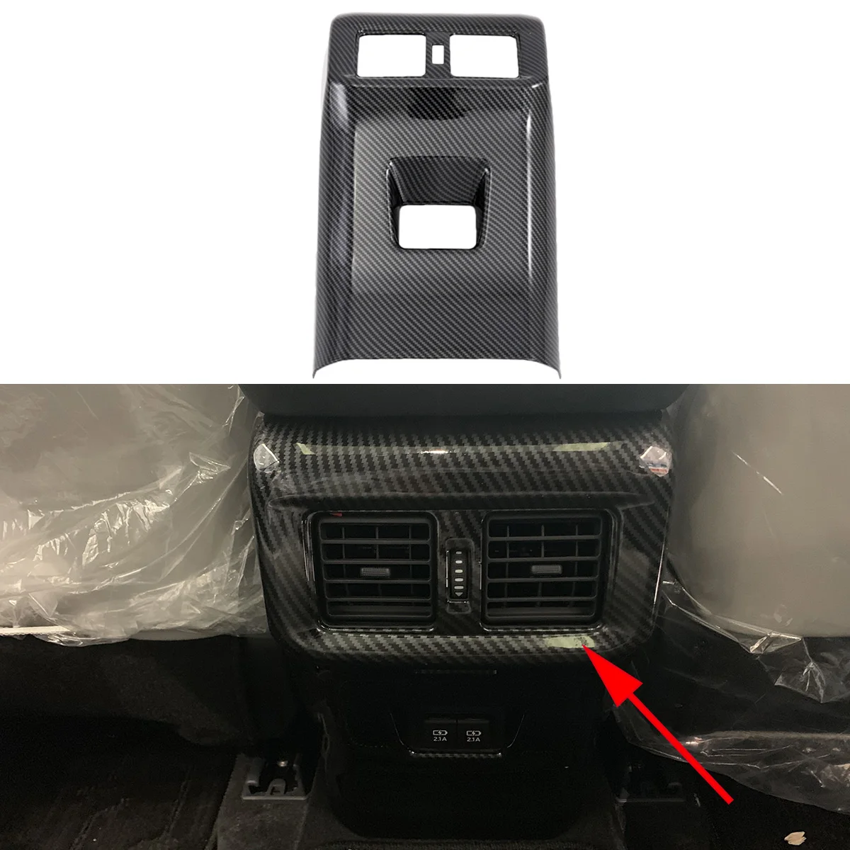 

Accessories For 2019 2020 2021 Toyota RAV4 Carbon Fiber Rear Air Conditioning Vent Outlet Cover Molding Frame Trim Black