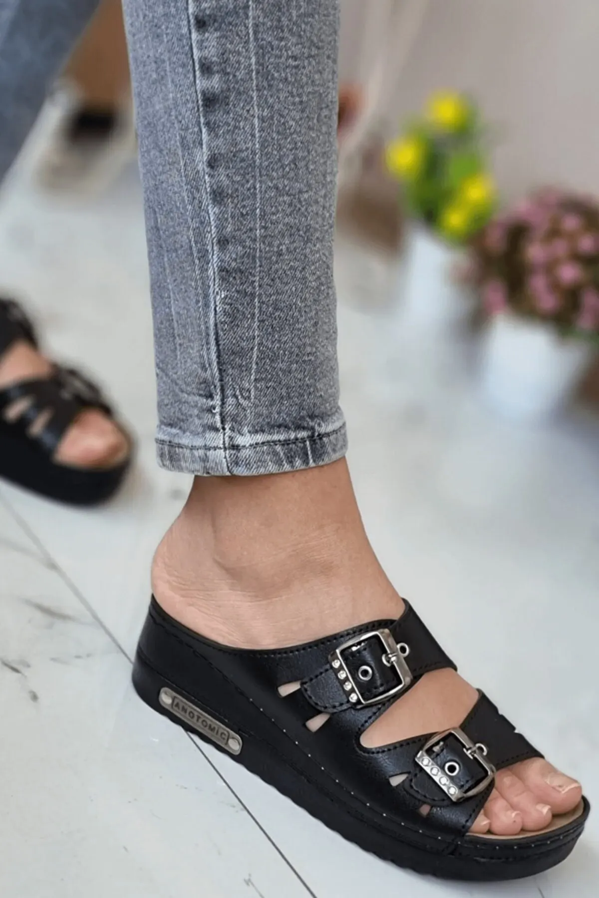 

Women's Fashion Comfort Slippers Sandals Double Buckle anatomical