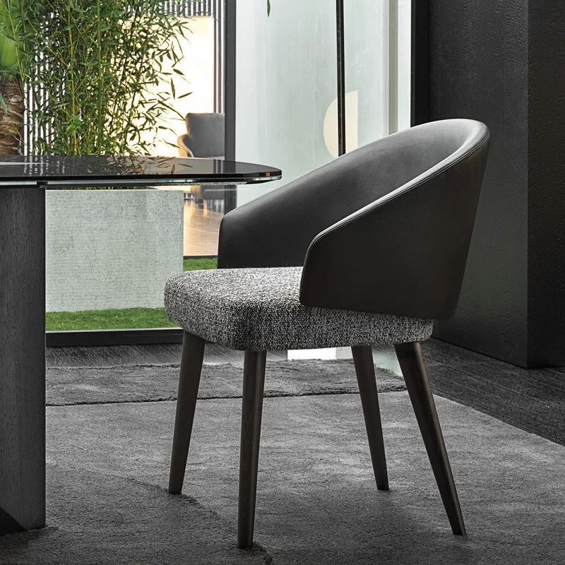 

Стул обеденный с поддержкой спинки, современный офисный дизайнерский стул для медитации серого цвета, в скандинавском стиле, мебель для дома