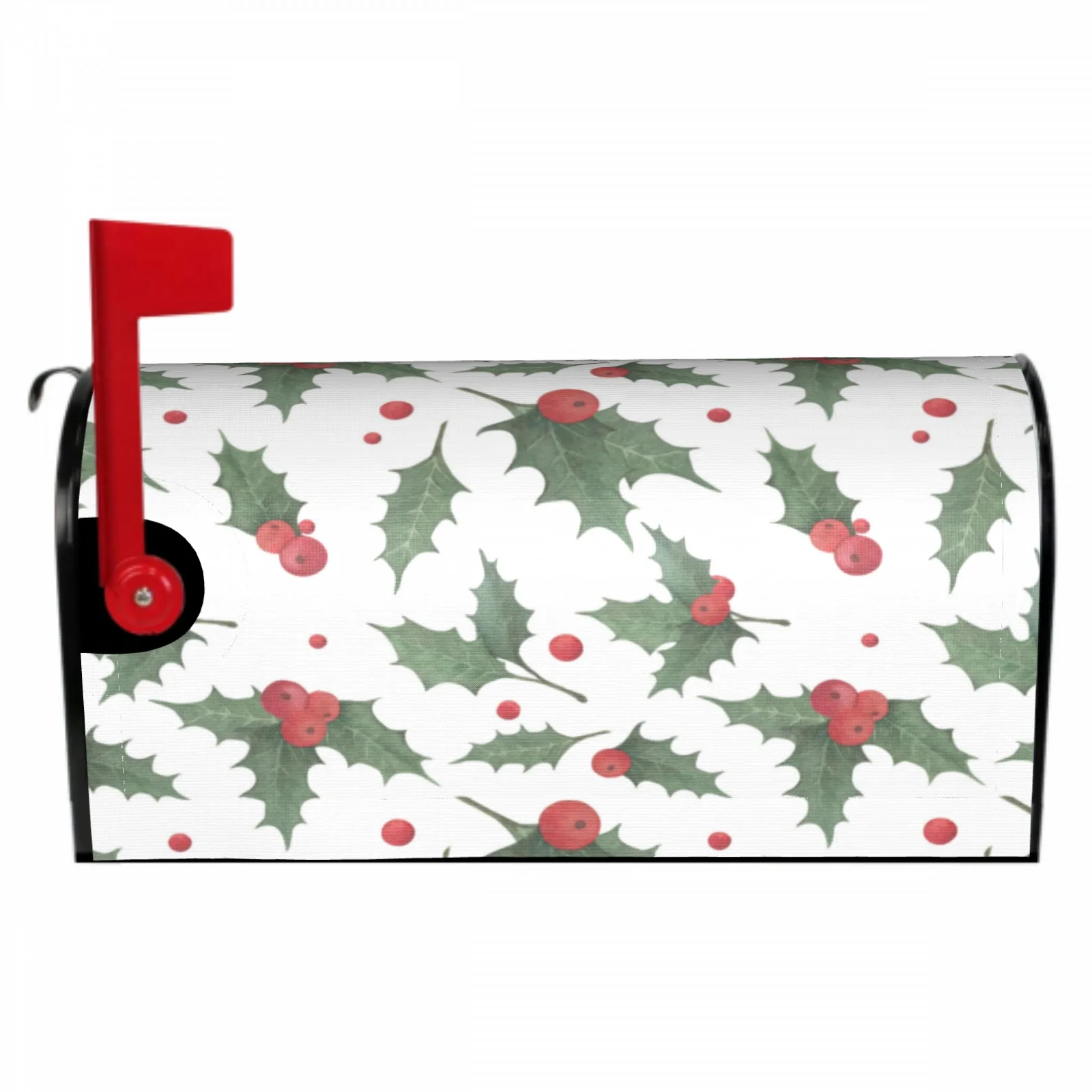 

Watercolour Holly Leaf Magnetic Mailbox Cover Standard Size Post Box Cover Wrap Decoration Garden Outdoor