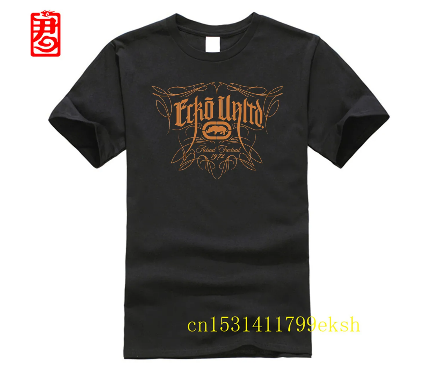 Фото Ecko_Unltd Round Neck Short Sleeve Tee Shirts Exercise Men's Choose Shirts Cotton Spandex O-Neck Tee Shirt New Style TEE №1