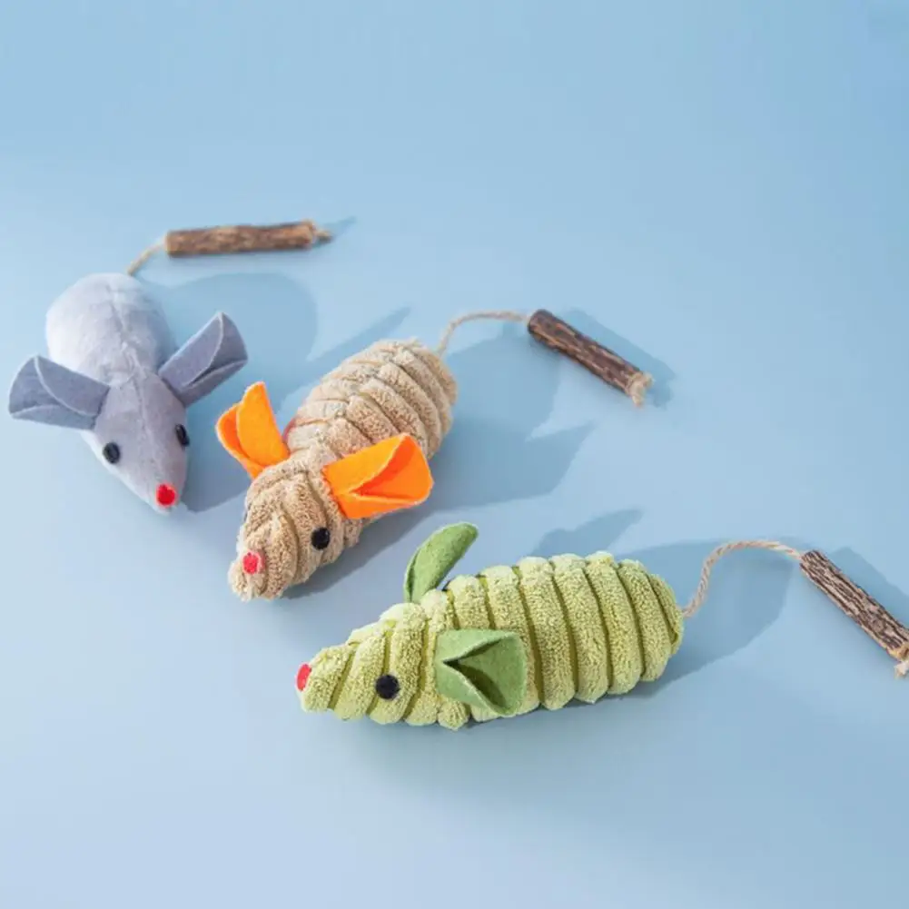 

Cat Molar Toy Cute Plush Mouse Shape Fun Cat Toys Bite-Resistant Catnip Toy Interactive Play Toy Pet Supplies