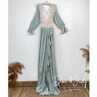 donjudy bohemian boho style wedding maternity dresses beach a line backless cotton party dress pregnant bridal gowns 2022