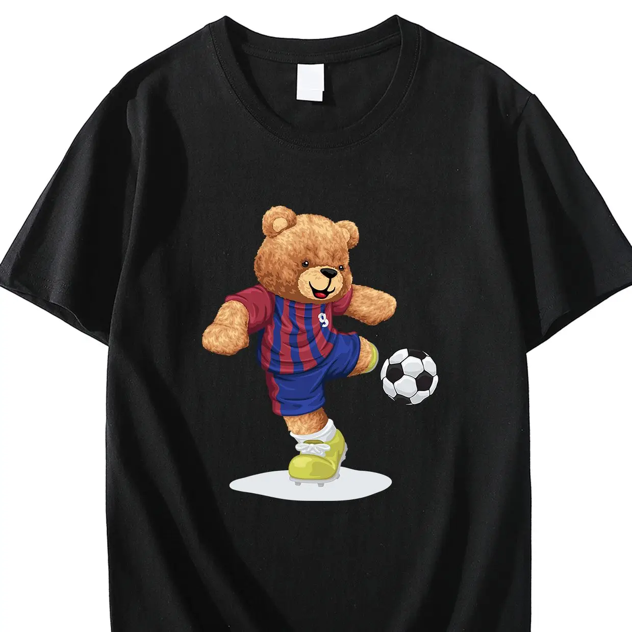 

Футболка мужская с коротким рукавом, забавная Милая повседневная спортивная одежда, уличный топ свободного покроя, с принтом кикбола медведя, 4XL, лето