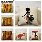 Наволочка для подушки с Африканской масляной живописью, танцующая девушка, искусство, живопись, диван, декоративная наволочка для дома, гостиной, наволочка 45x45 см