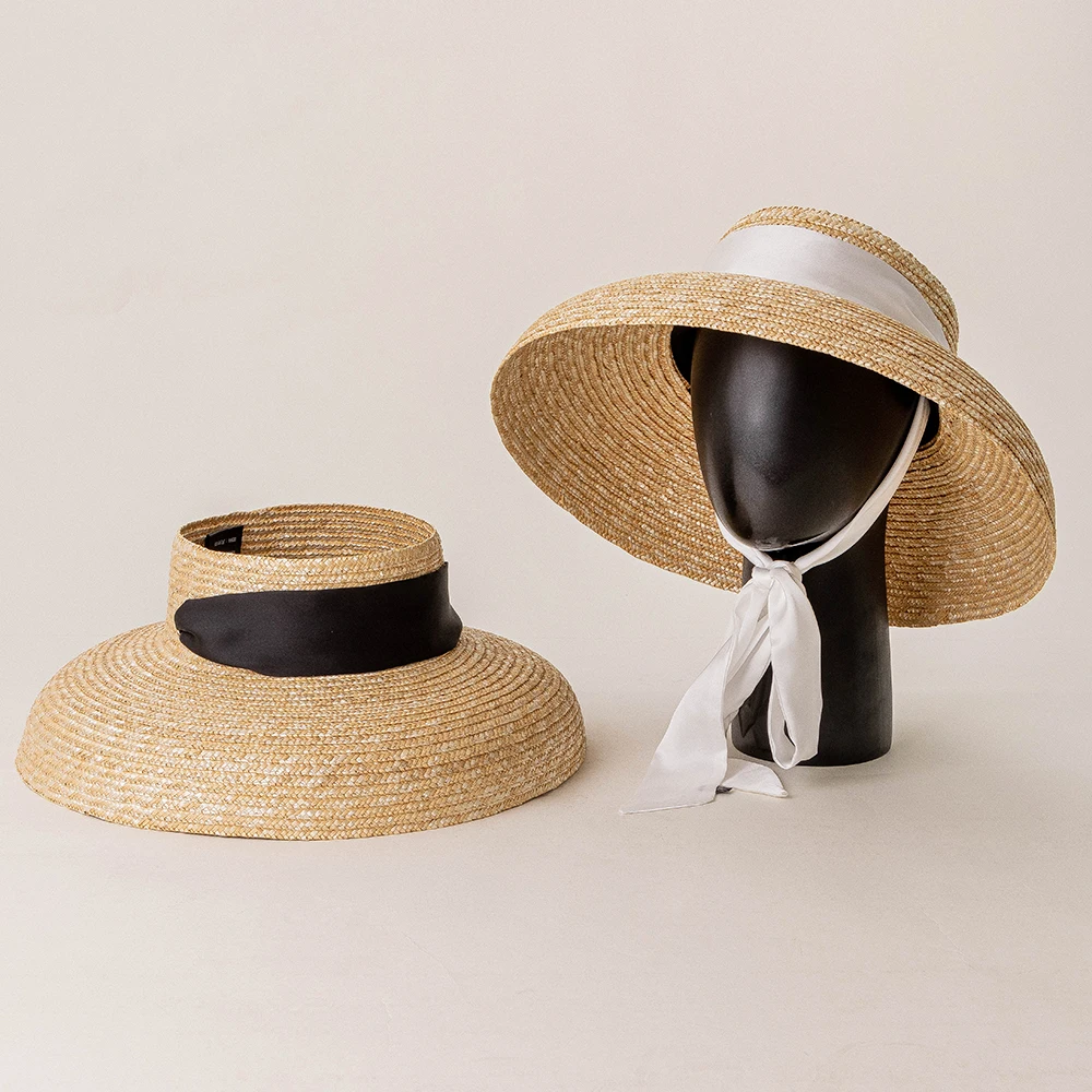 

King Wheat 2022 Spring Summer Straw Grass Shade Hepburn Bandage Women Sun Hats Casual Blogger Seaside Beach Cap chapeau femme