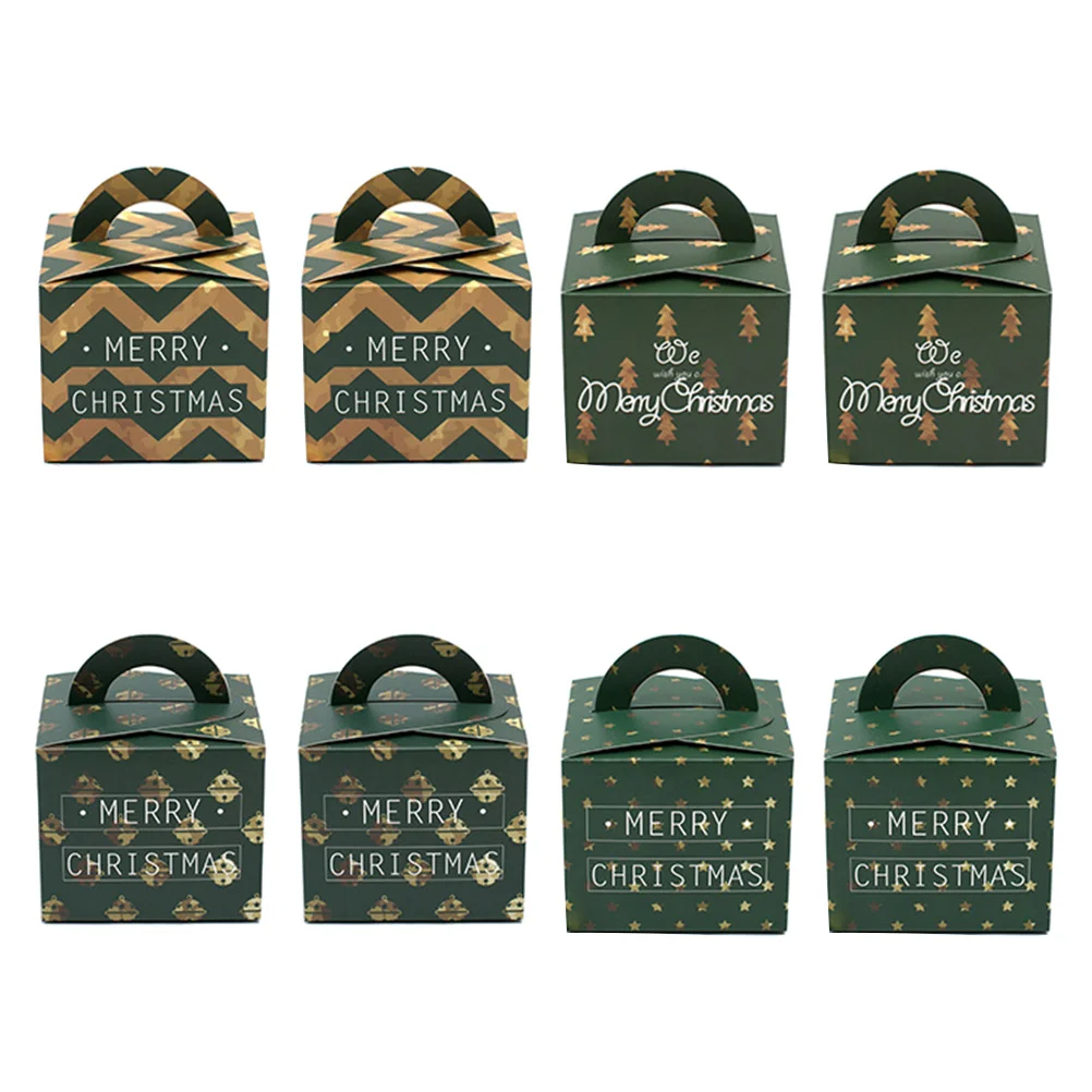 

8 Paper Christmas Apple Boxes Portable Candy Box Party Supplies Gift Packaging Container