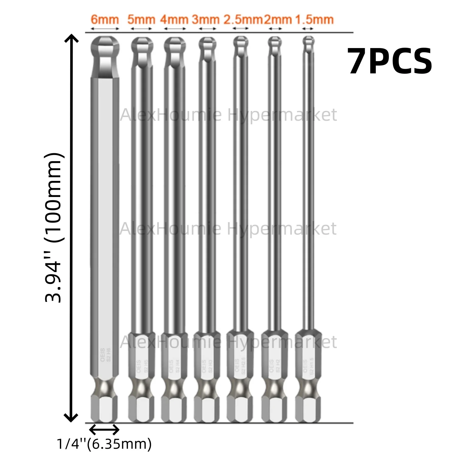 

Набор шестигранных отверток S2 7 шт.