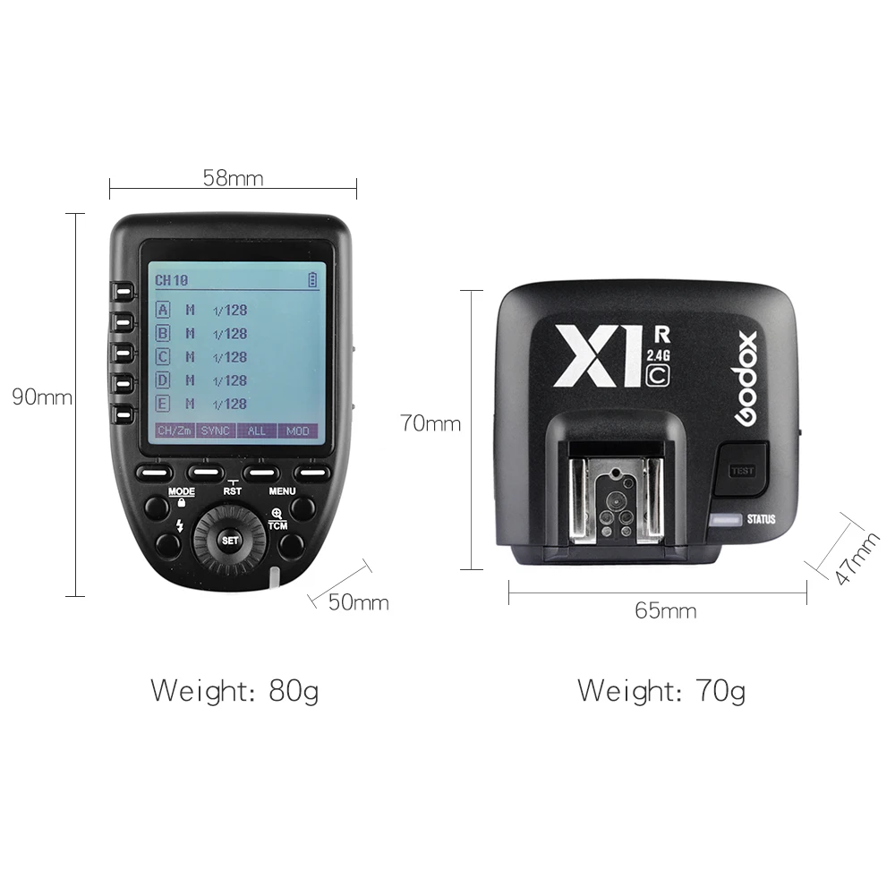 Беспроводной пульт дистанционного управления Godox Xpro-C Φ II 2 4G X с приемником X1R-C
