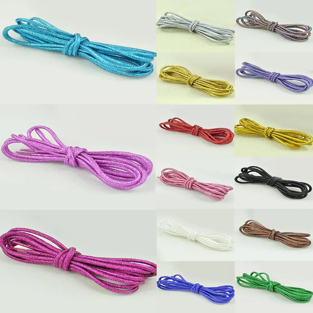 1 Pair Fashion Shiny Round Colorful Bright Shoelaces Canvas Sneakers Sports Casual Shoes Laces Strings Dropship New