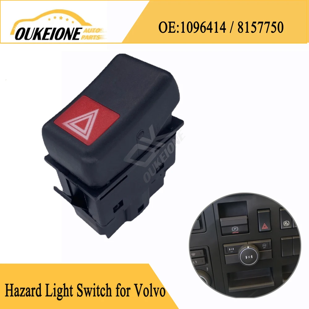 

For Volvo FH12 16 FL FM 10 NH FM 7 Transoprter Truck Hazard Emergency Warning Light Switch Flasher Button Car Products 8157750